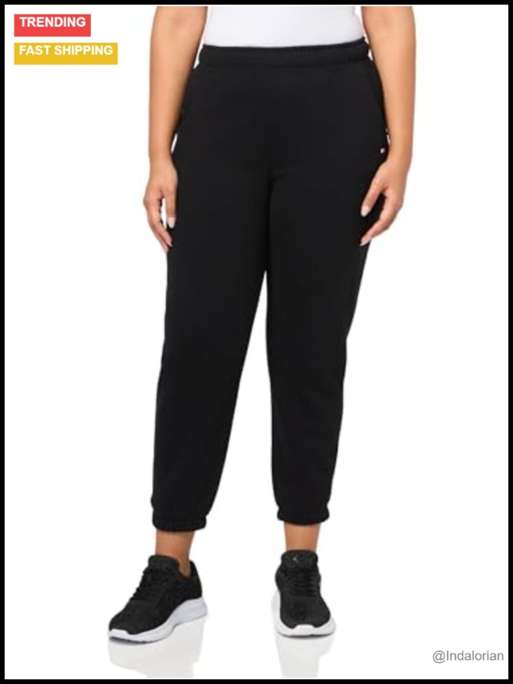 Women's Fleece Joggers with Elastic Waistband and Drawstring